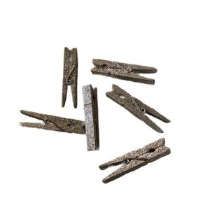 Silver Glitter Small Clothespins